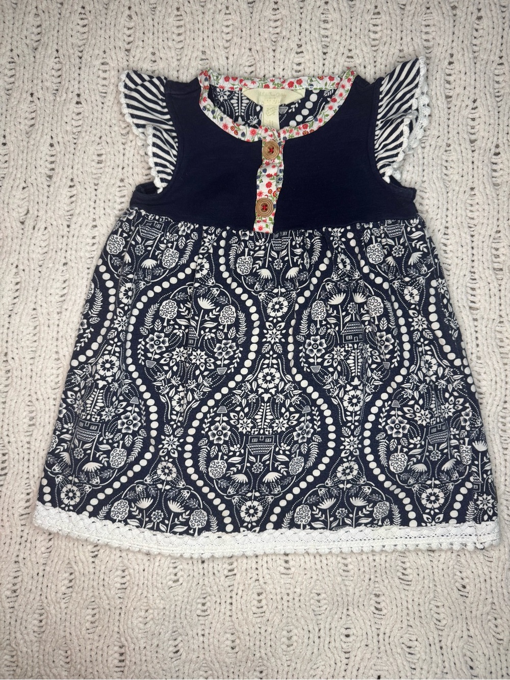 Matilda Jane Navy Floral Flutter Sleeve Dress 12-18M